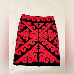Etcetera black and hot pink mini skirt size 4